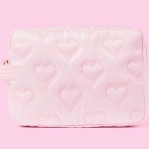 Stoney Clover Lane Pink Quilted Hearts Large Pouch